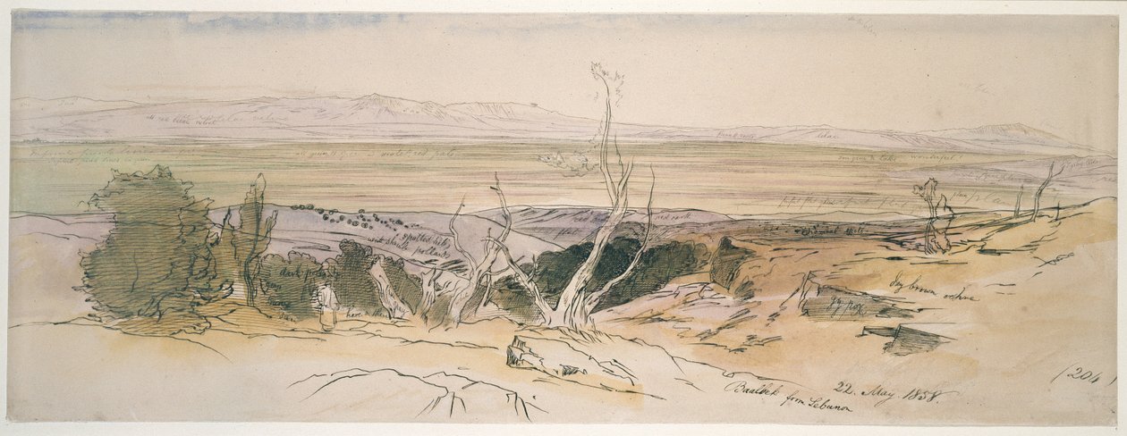 लेबनान, 1858 से बाल्बक द्वारा एडवर्ड लीयर