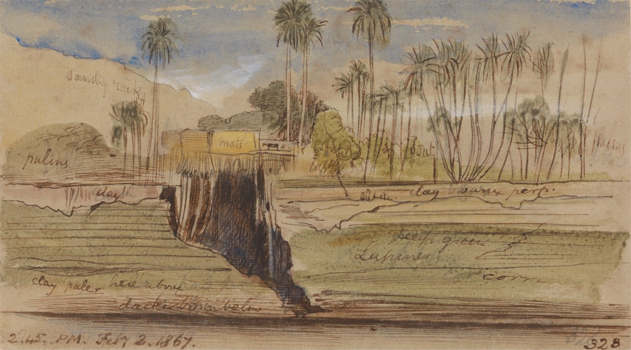 इबेरेम और वाडी हलफे के बीच, 2-45 बजे, 2 फरवरी 1867 (328) द्वारा एडवर्ड लीयर
