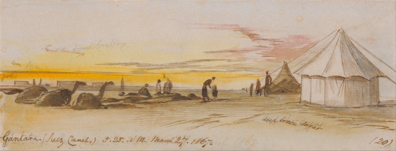 गेंटारा (स्वेज नहर), 5-25 बजे, 27 मार्च 1867 (20) द्वारा एडवर्ड लीयर