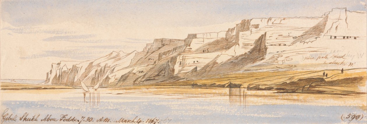 गेबेल शेख अबू फोड्डे, 7-30 बजे, 4 मार्च 1867 (590) द्वारा एडवर्ड लीयर