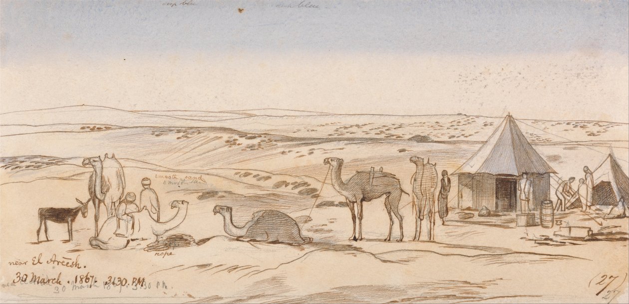 एल अरेश के पास, 3-30 बजे, 30 मार्च 1867 (27) द्वारा एडवर्ड लीयर