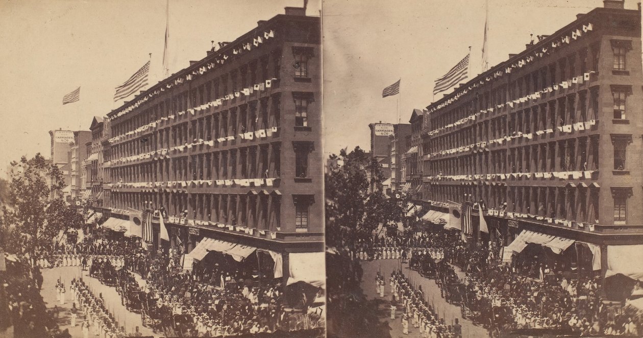 सिटी हॉल, 1860 के लिए दूतावास मेट्रोपॉलिटन छोड़ देता है। द्वारा एडवर्ड एंथोनी