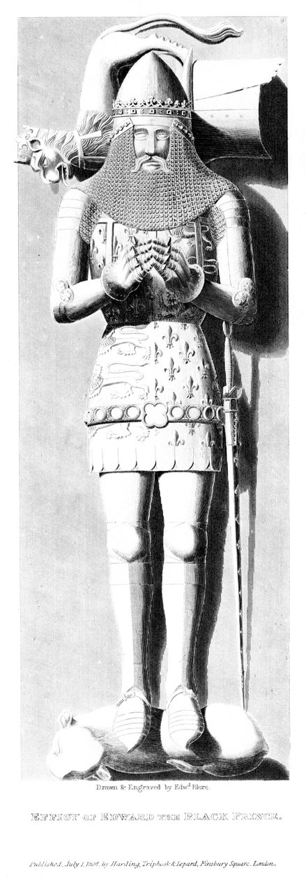 एडवर्ड द ब्लैक प्रिंस 1330-1376, 1824 का प्रयास। द्वारा एडवर्ड ब्लोर