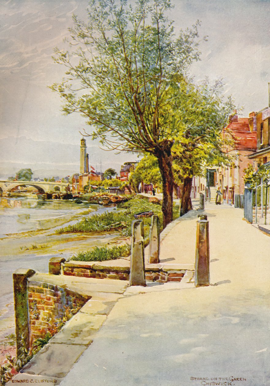 स्ट्रैंड ऑन द ग्रीन चिसविक, 1905, c1915 द्वारा एडवर्ड चार्ल्स क्लिफोर्ड