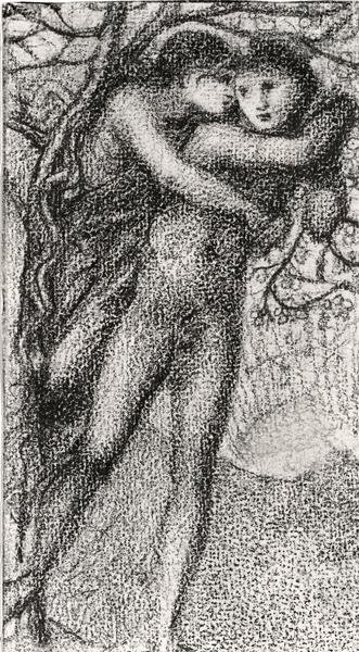 Phyllis और Demophoon, c.1868 (गुलाबी चाक) (b/w फोटो) (100724 देखें) द्वारा एडवर्ड कोली बर्न-जोन्स