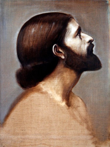 किंग कोफेटुआ का पोर्ट्रेट हेड, c.1883-84 (बिना रंग के कैनवास पर तेल) द्वारा एडवर्ड कोली बर्न-जोन्स