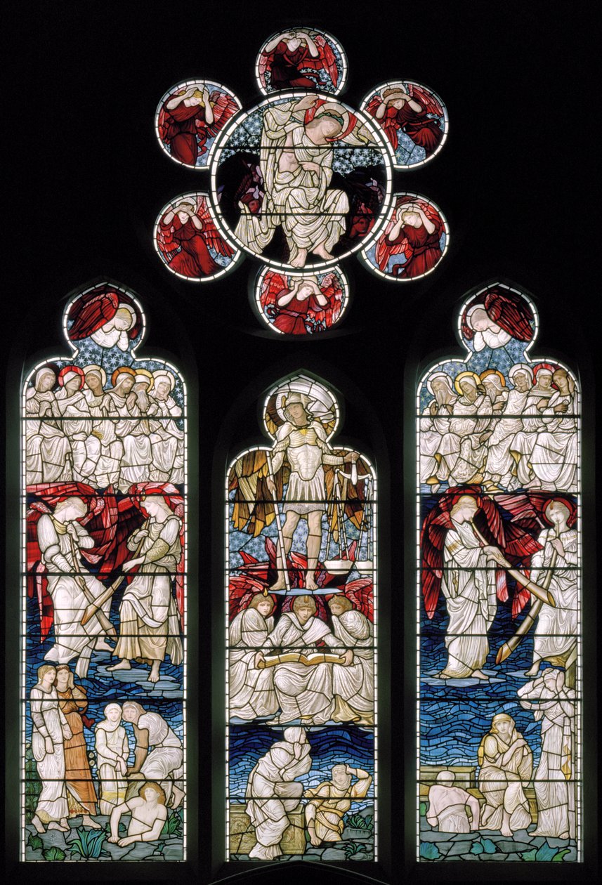 Easthampstead, St Michael & St Mary Magdalen, Morris & Co., Edward Burne-Jones, द लास्ट जजमेंट, सेंट माइकल, 1876 द्वारा एडवर्ड बर्न जोन्स