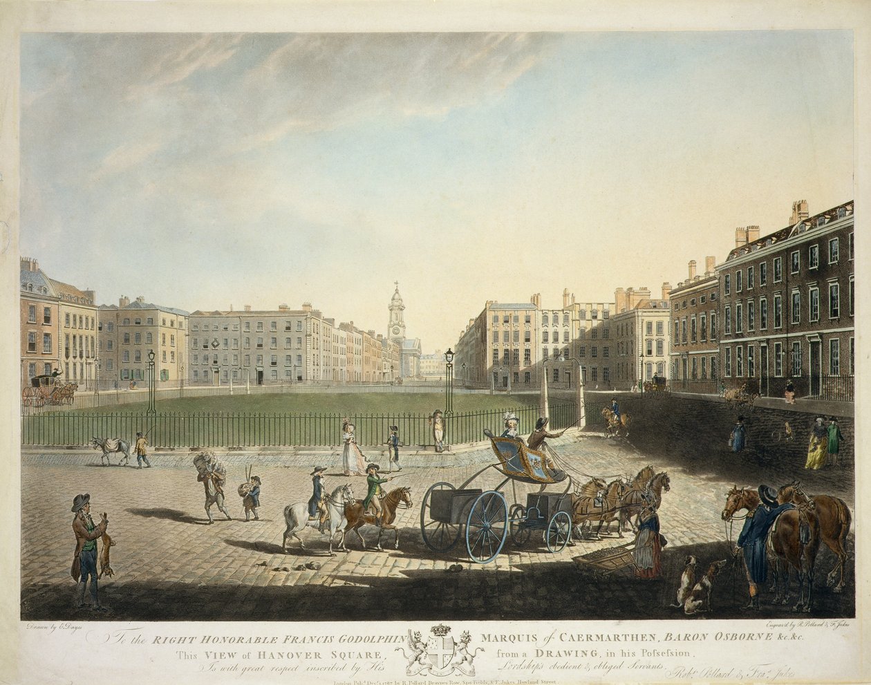 हनोवर स्क्वायर, रॉबर्ट पोलार्ड (1755-1838) और फ्रांसिस जुकेस (1747-1812) 1787 द्वारा उत्कीर्ण (देखें 20864) द्वारा एडवर्ड डेस