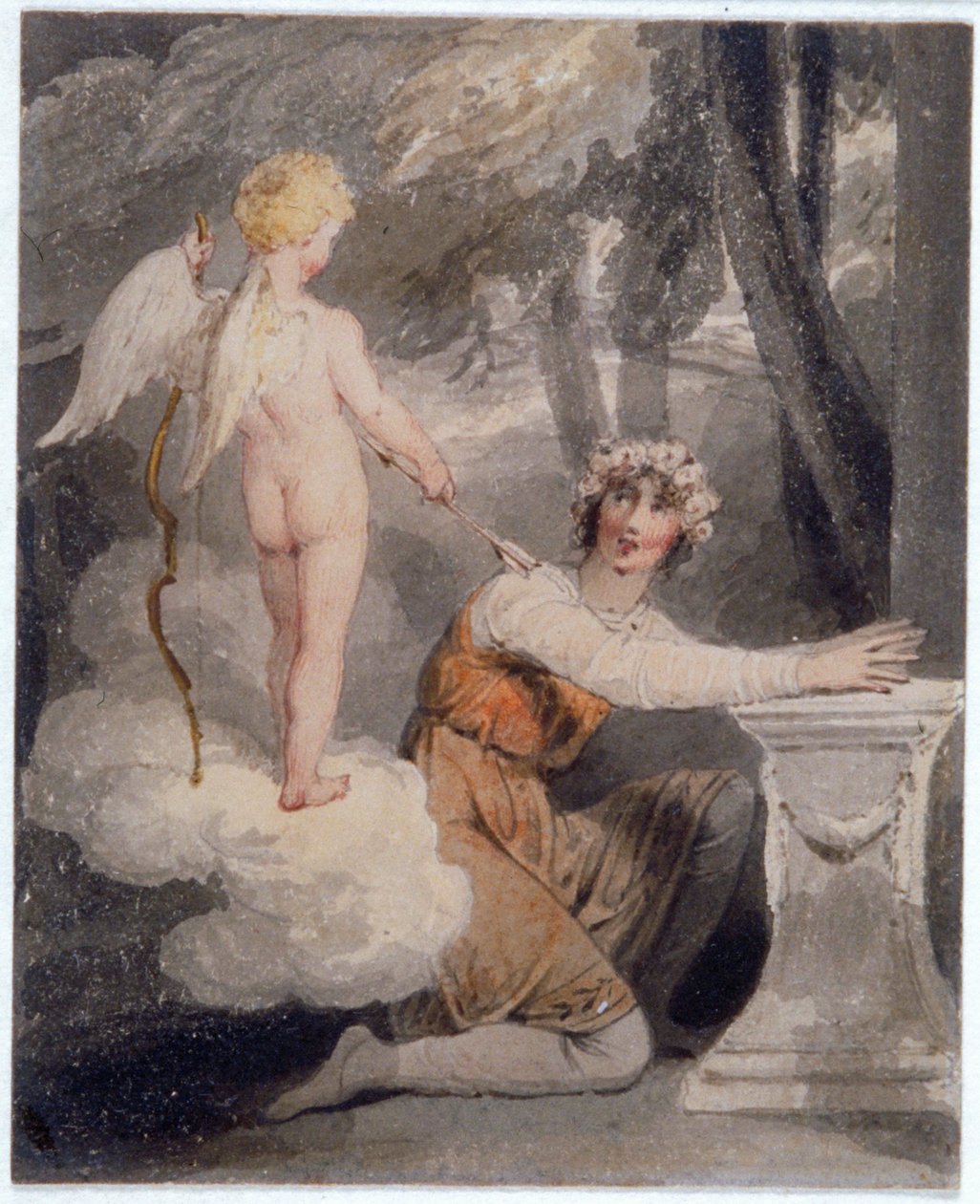 यूथ क्राउन विथ रोज़ेज़, c1780-1848 द्वारा एडवर्ड फ्रांसिस बर्नी