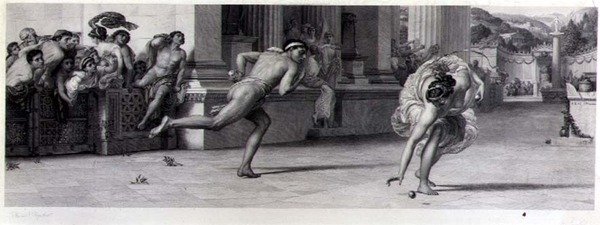 अटलांता की दौड़, जीन एफ. जौबर्ट (1810-84) पब द्वारा उकेरी गई। ललित कला सोसायटी द्वारा द्वारा एडवर्ड जॉन (बाद) पोयंटर