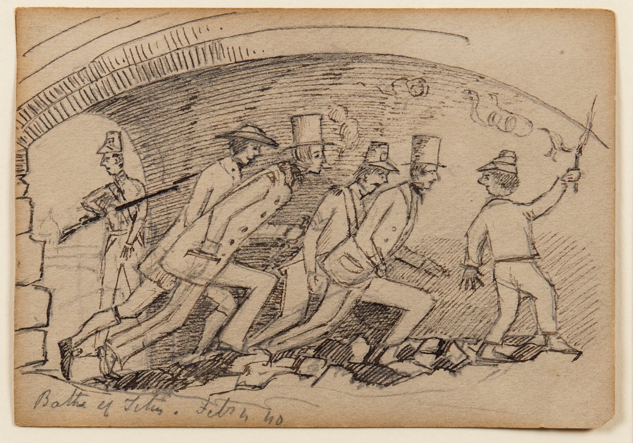 टाइटस के स्नान, 1840 (कागज पर पेंसिल, कलम और स्याही) द्वारा एडवर्ड लीयर