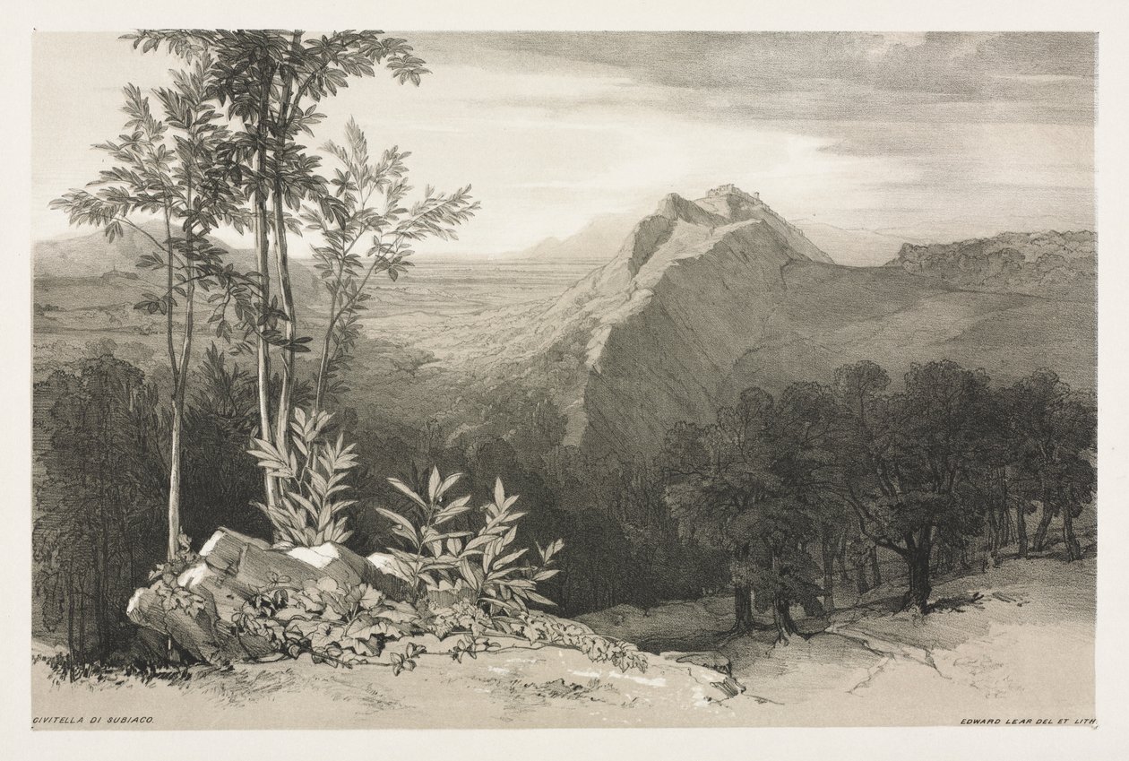 Civitella di Subiaco, c। 1840। द्वारा एडवर्ड लीयर