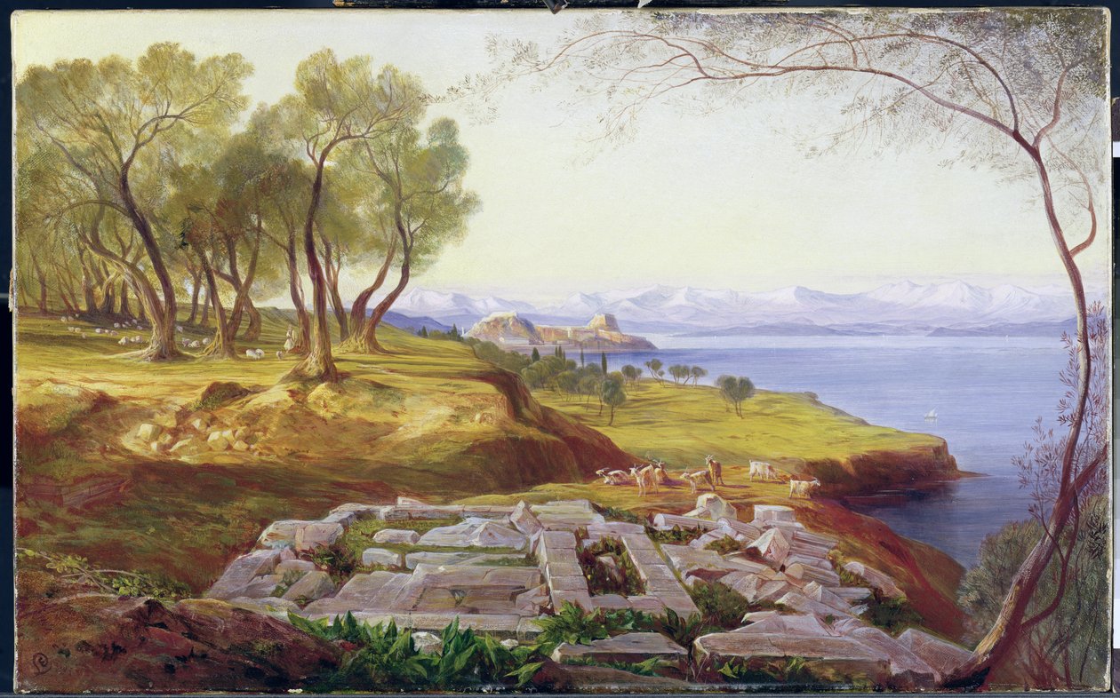 आरोही से कोर्फू, c.1856-64 (कैनवास पर तेल) द्वारा एडवर्ड लीयर