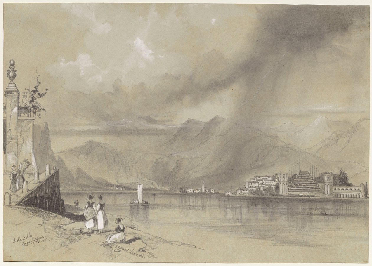 आइसोला बेला, मैगीगोर, 1839। द्वारा एडवर्ड लीयर