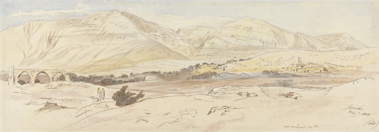 जेरिको, 7 मई 1858 (157), 1858 (कागज पर wc और कलम और स्याही) द्वारा एडवर्ड लीयर