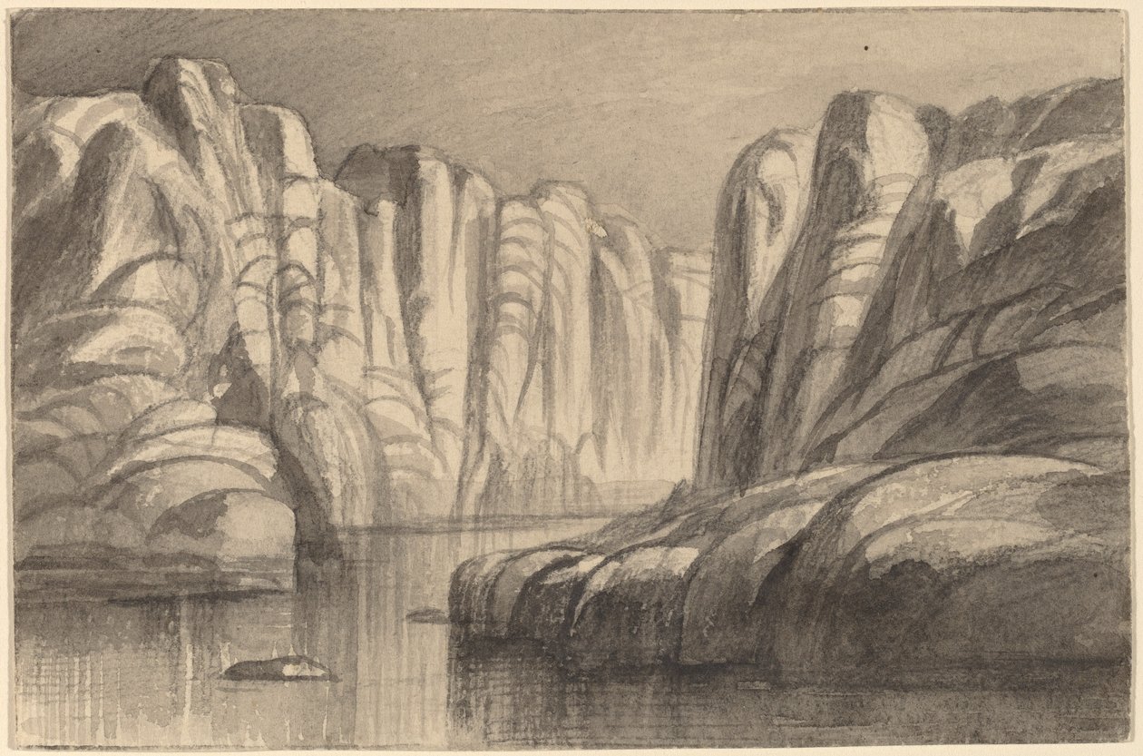 रिवर वाइंडिंग थ्रू ए रॉक फॉर्मेशन फिलै, मिस्र, 18841885। द्वारा एडवर्ड लीयर