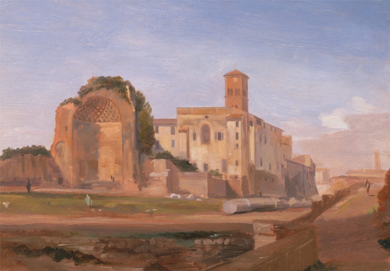 शुक्र और रोम का मंदिर, रोम, 1840। द्वारा एडवर्ड लीयर