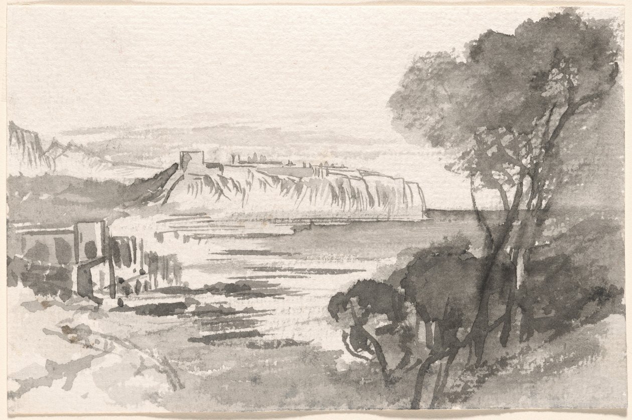 बे मोनाको के पार का दृश्य, 18841885। द्वारा एडवर्ड लीयर