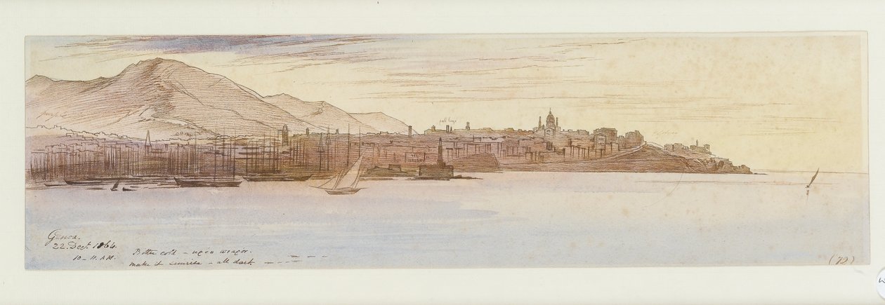 जेनोआ, 1864 का दृश्य द्वारा एडवर्ड लीयर
