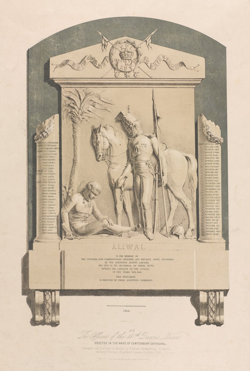 अलीवाल स्मारक, कैंटरबरी कैथेड्रल, 1848 सर्का द्वारा एडवर्ड एम। रिचर्डसन