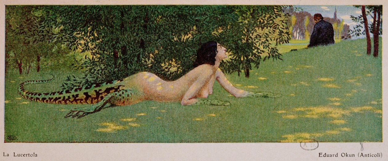 ल्युसिरटोला (आधी महिला, आधी हरी छिपकली), 1908 द्वारा एडवर्ड ओकुन