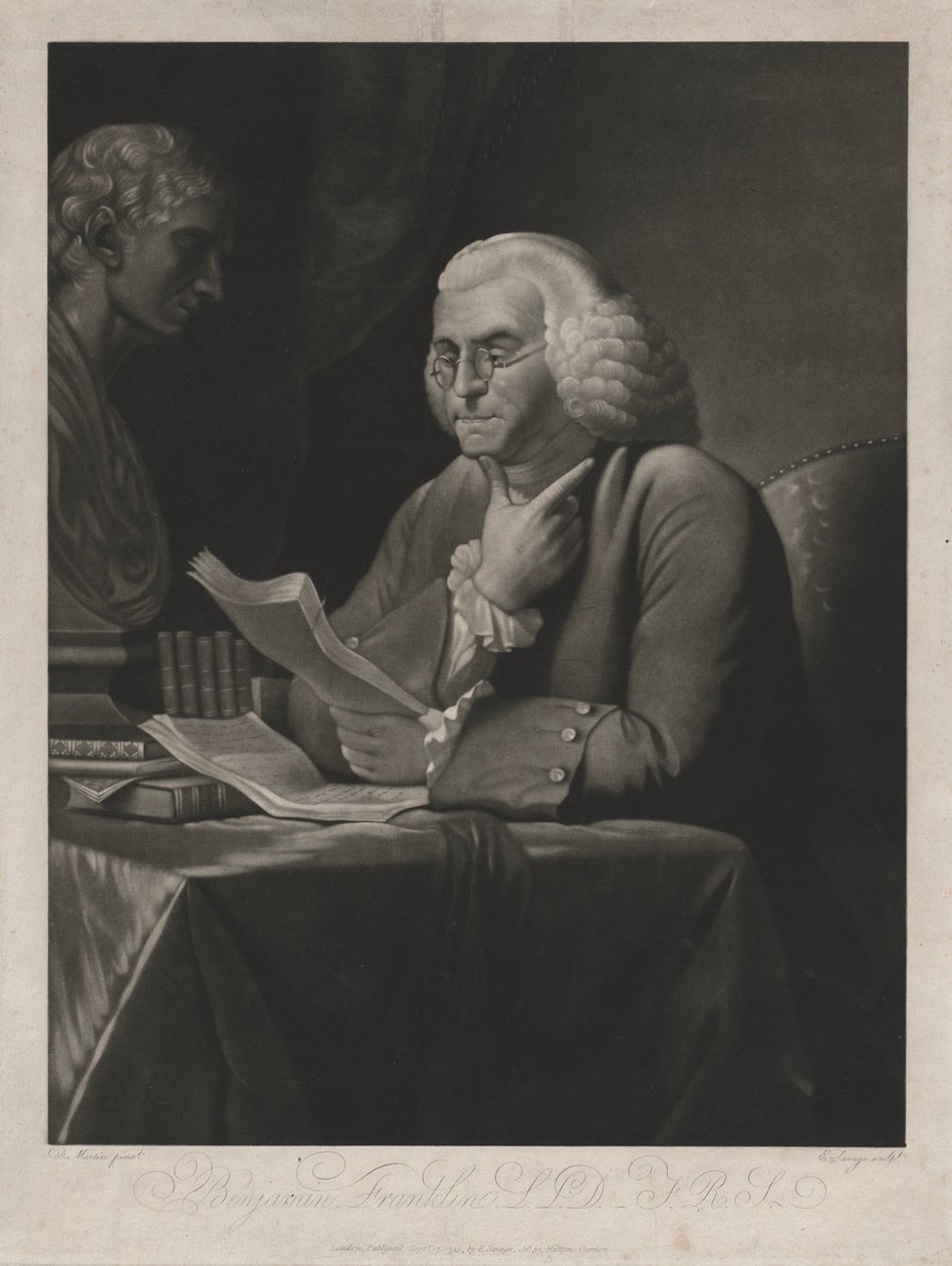 बेंजामिन फ्रैंकलिन, 1793। द्वारा एडवर्ड सैवेज