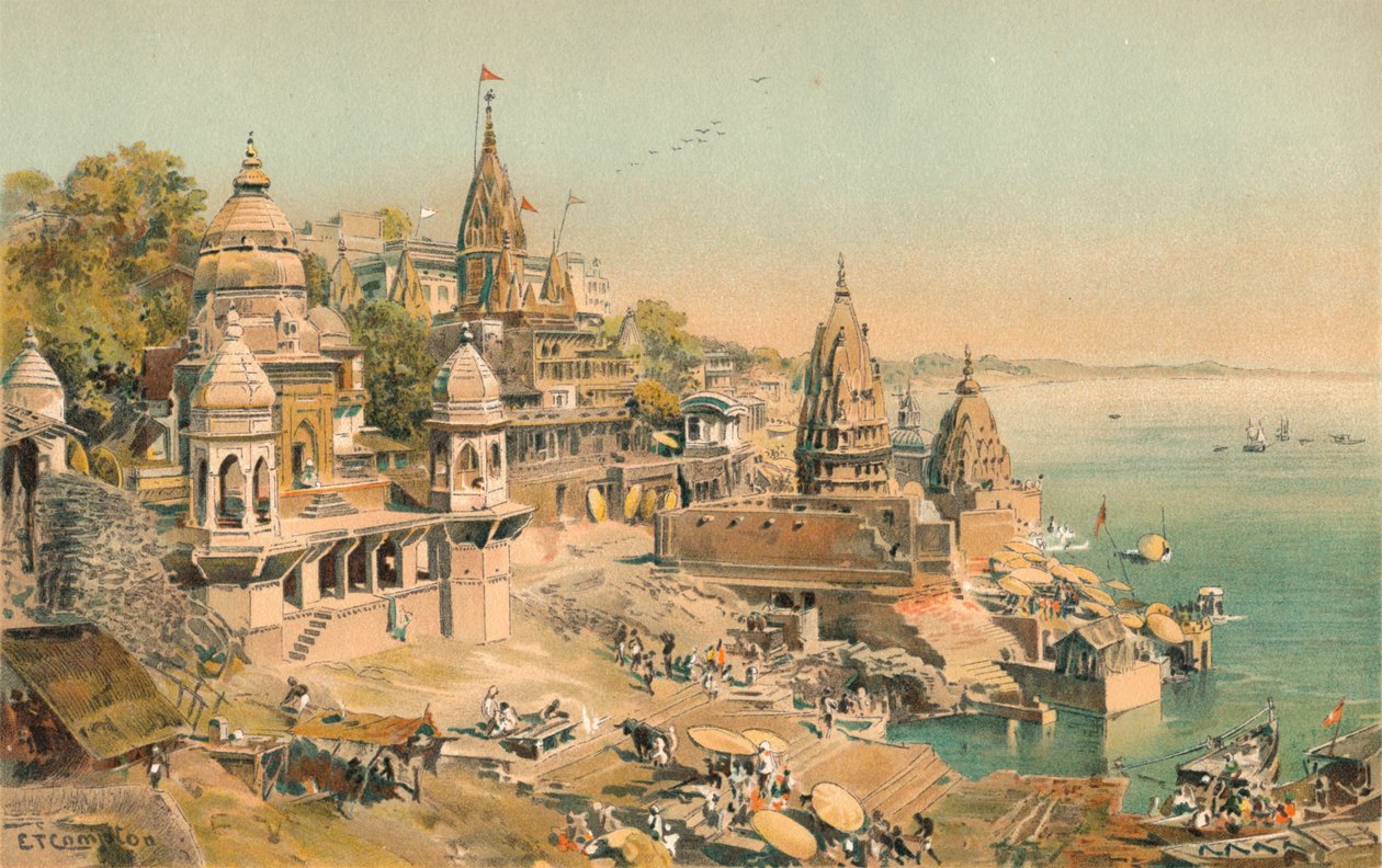 गंगा पर बनारस, 1892, 1904 द्वारा एडवर्ड थियोडोर कॉम्पटन