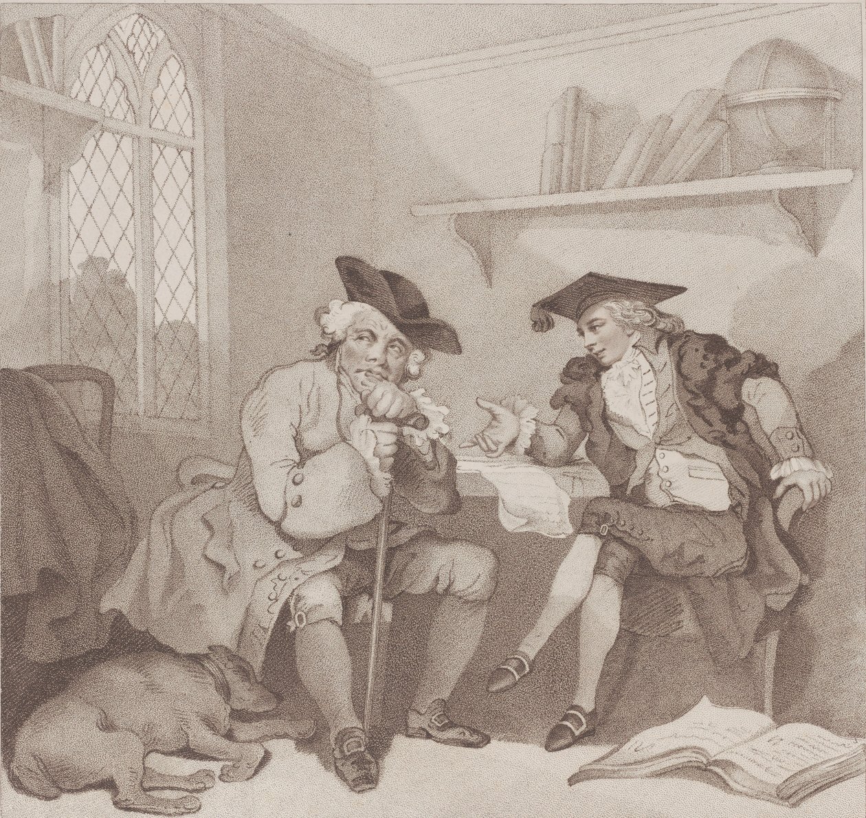 ए कॉलेज सीन, ऑर ए फ्रूटलेस अटेम्प्ट ऑन द पर्स ऑफ..., [1 अगस्त 1787], 1 जुलाई 1802 को फिर से जारी किया गया। द्वारा एडवर्ड विलियम्स