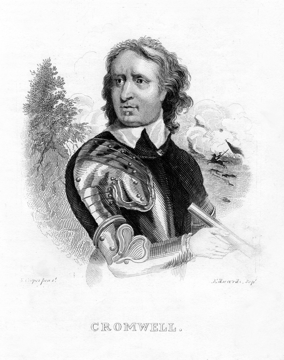 ओलिवर क्रॉमवेल, अंग्रेजी सैन्य नेता और राजनीतिज्ञ, 19 वीं शताब्दी द्वारा एडवर्ड्स