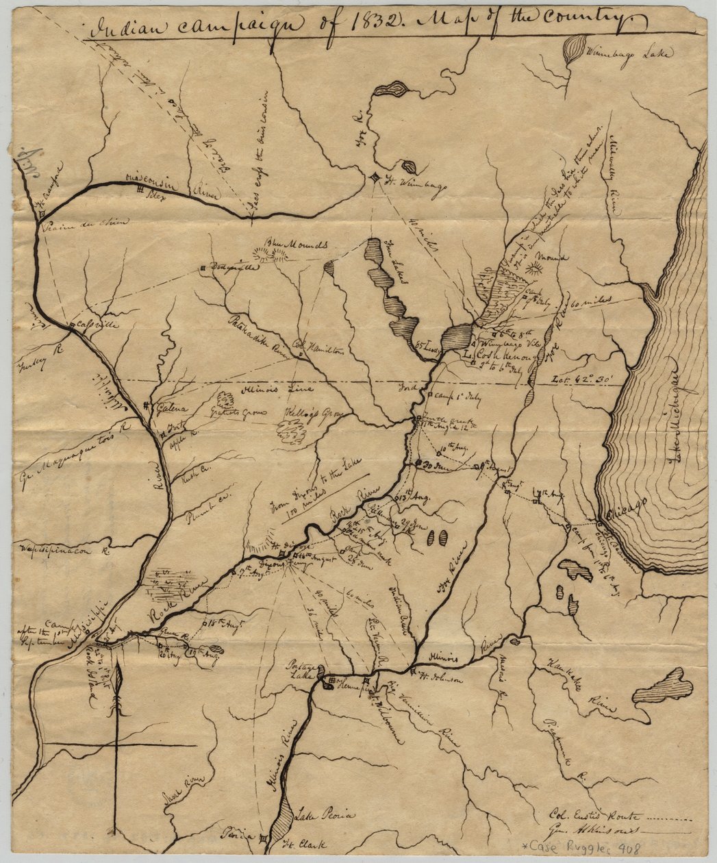 1832 का भारतीय अभियान: देश का मानचित्र, 1832 द्वारा एडविन रोज