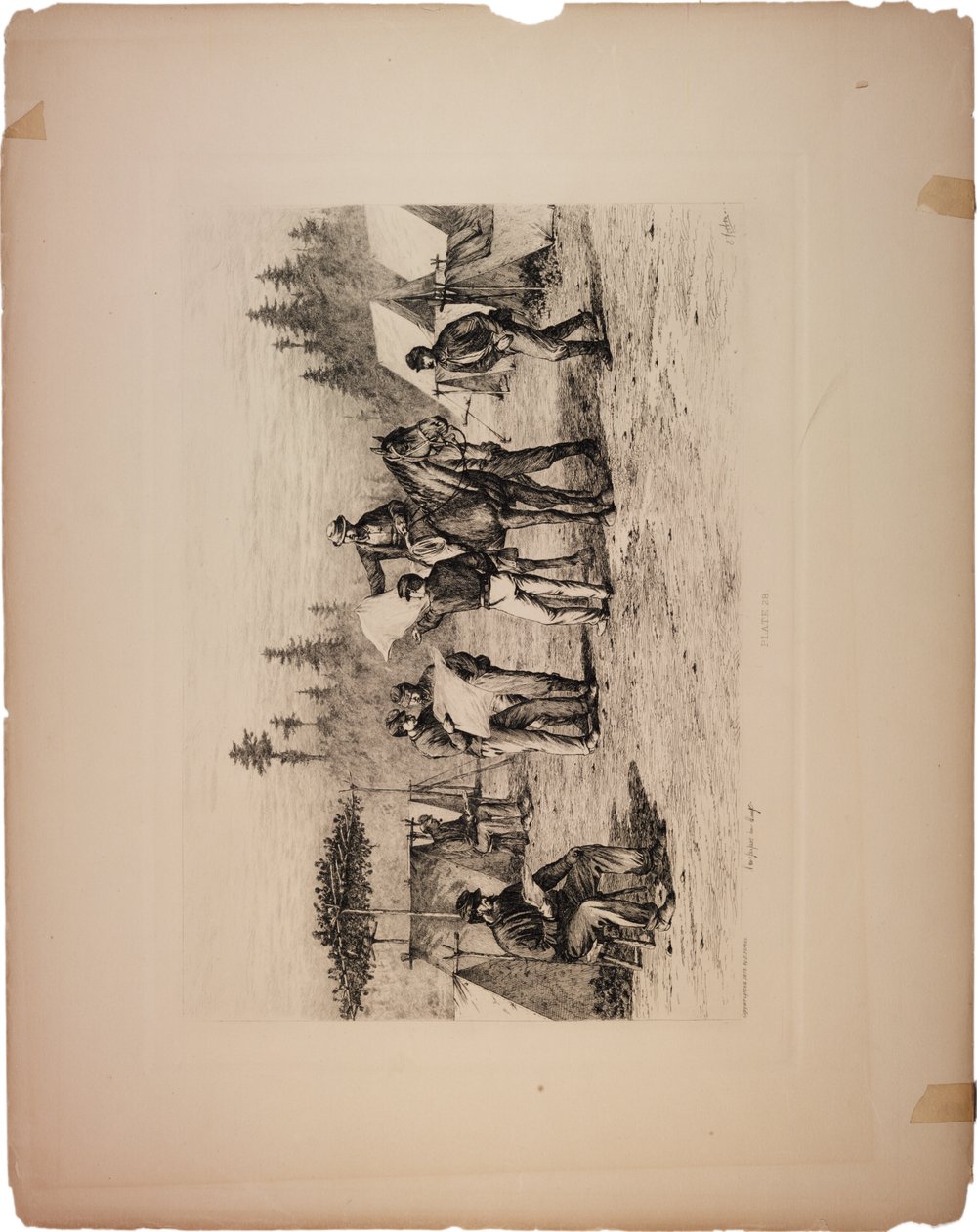 शिविर में समाचार पत्र, 1876 द्वारा एडविन ऑस्टिन फोर्ब्स