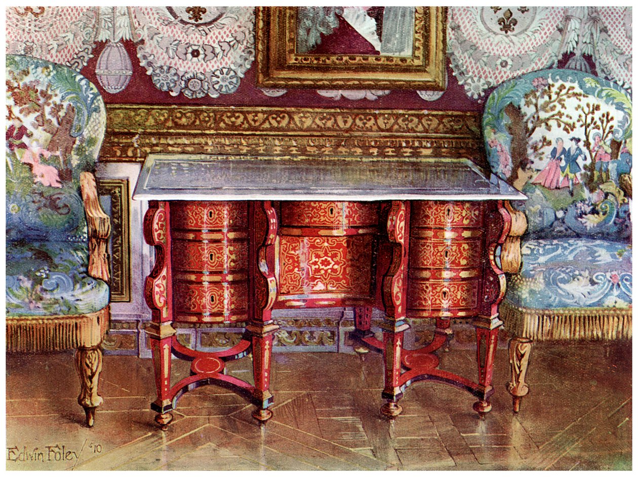 निहोल लेखन तालिका और गिल्ट fauteuils, 1910 द्वारा एडविन फोली