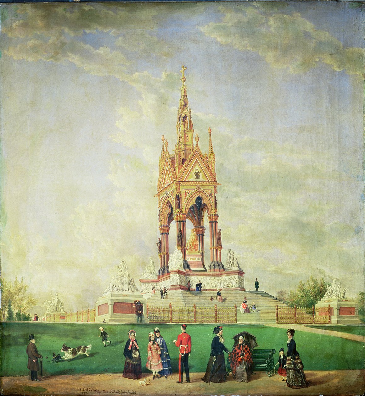 लंदन में, 1887 में अल्बर्ट मेमोरियल द्वारा एडविन फ्रेडरिक होल्ट