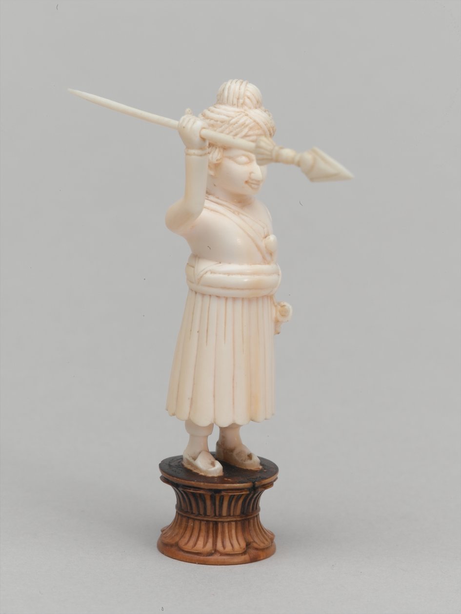काला मोहरा, शतरंज का टुकड़ा, भारत, 1820 लगभग द्वारा एडविन जॉन अलेक्जेंडर