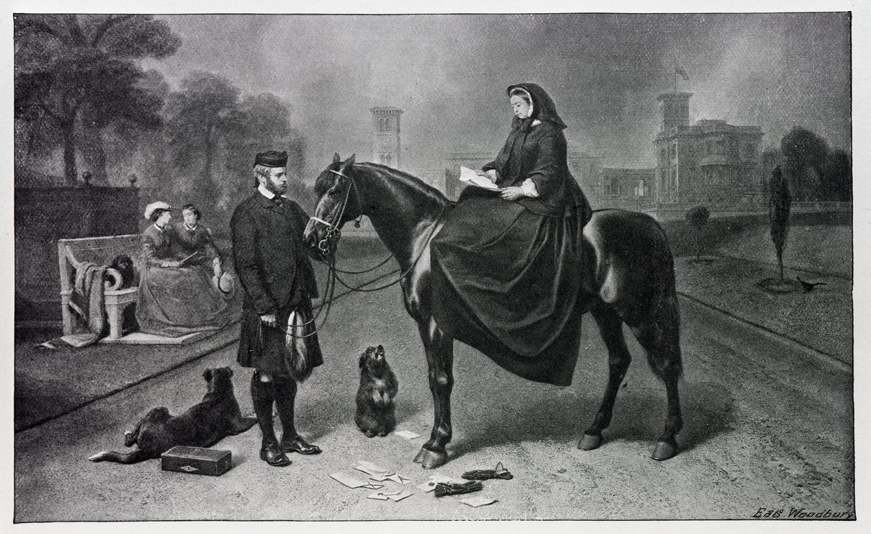 1865 की पेंटिंग के बाद, ओसबोर्न में क्वीन विक्टोरिया द्वारा एडविन लैंडसीर