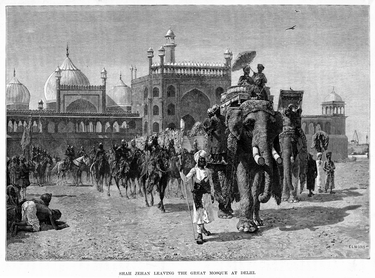 दिल्ली में शाहजहाँ ने महान मस्जिद को छोड़ दिया, c19 वीं शताब्दी। द्वारा एडविन लॉर्ड वीक्स