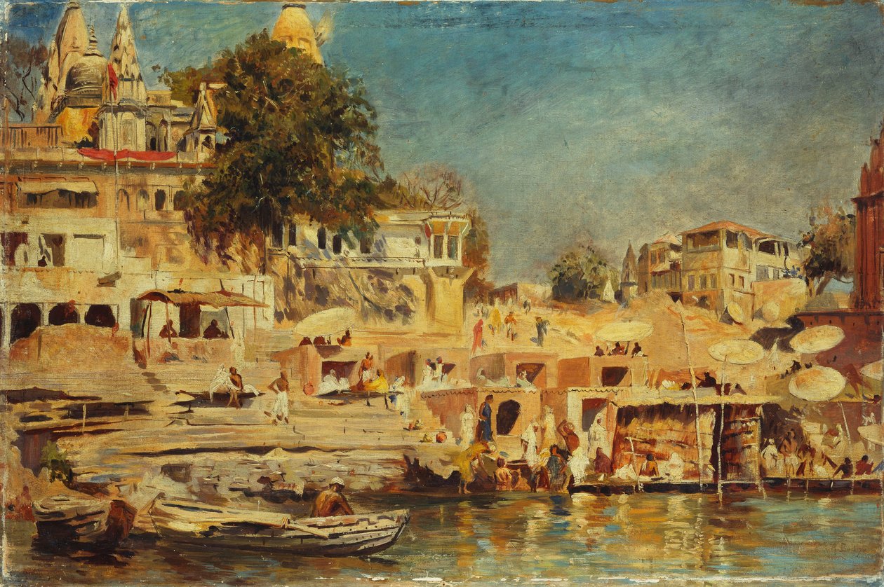 1873 में बनारस के घाटों का दृश्य द्वारा एडविन लॉर्ड वीक्स