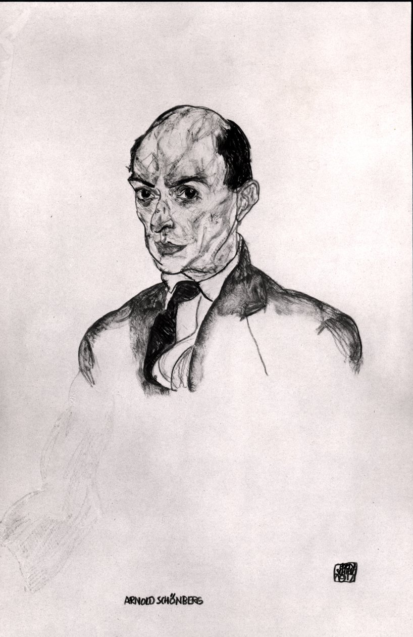 अर्नोल्ड शोनबर्ग (1874-1951) 1917 का चित्र द्वारा इगोन शीले