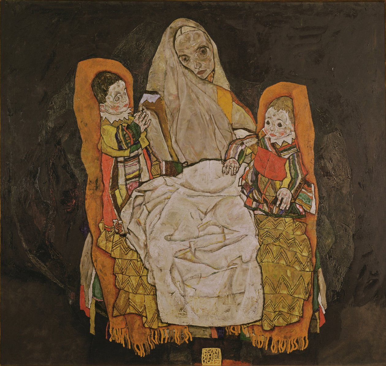 दो बच्चों वाली माँ, 1915-17 द्वारा इगोन शीले