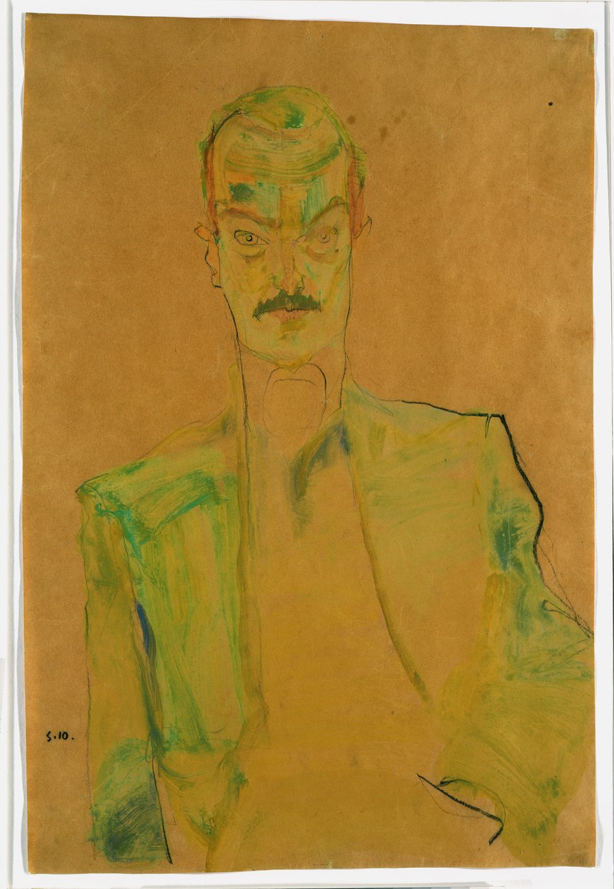 रंगीन कपड़े पर नग्न, 1911 (कागज पर gouache के साथ wc और पेंसिल) द्वारा इगोन शीले