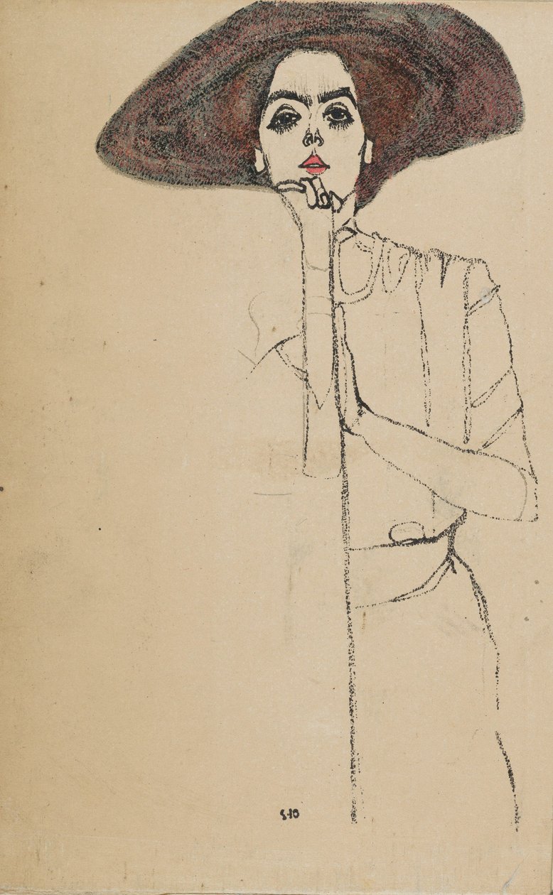 एक महिला का चित्रण, 1910। द्वारा इगोन शीले