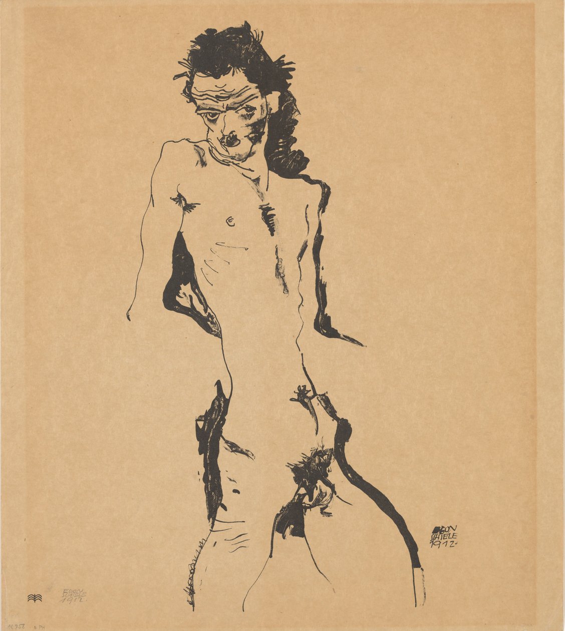 सेल्फ-पोर्ट्रेट, 1912। द्वारा इगोन शीले