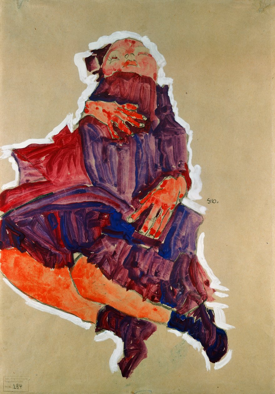 स्लीपिंग चाइल्ड, 1910 द्वारा इगोन शीले