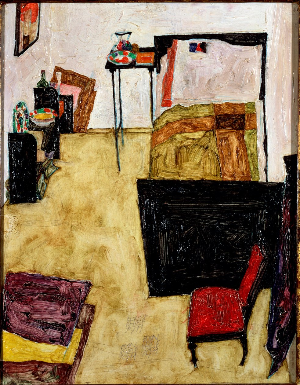 Neulengbach में कलाकार का कमरा। Egon Schiele द्वारा चित्रकारी द्वारा इगोन शीले