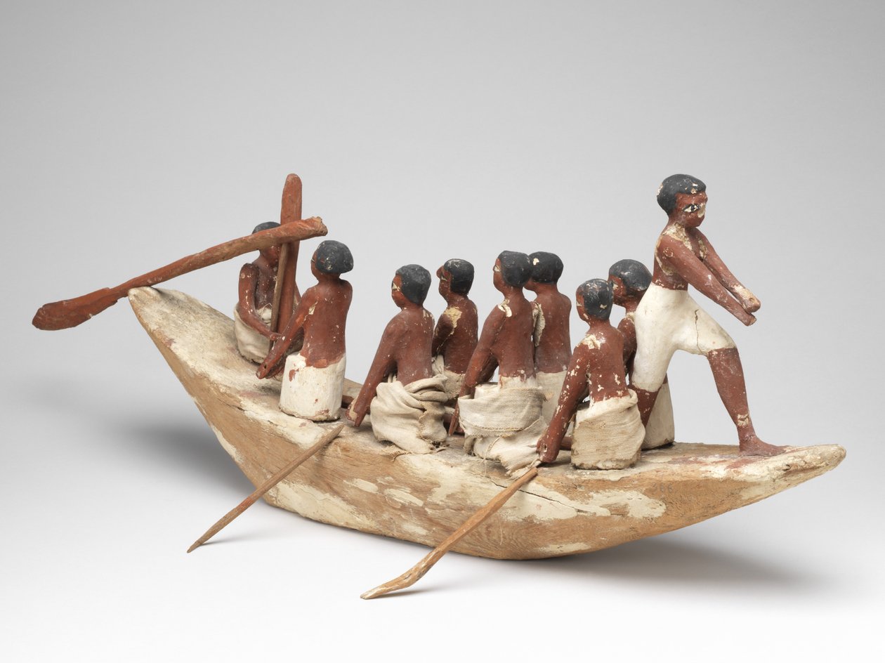 खीटी (बेनी हसन) मध्य साम्राज्य, C.2010 ईसा पूर्व - 1950 ई.पू. (चित्रित लकड़ी और लिनन) के मकबरे से मॉडल नौकायन नाव द्वारा मिस्र का 12 वां राजवंश