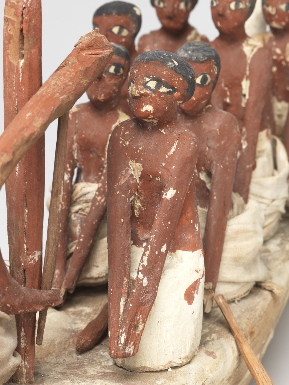 खीटी (बेनी हसन) मध्य साम्राज्य, C.2010 ईसा पूर्व - 1950 ई.पू. (चित्रित लकड़ी और लिनन) के मकबरे से मॉडल नौकायन नाव द्वारा मिस्र का 12 वां राजवंश