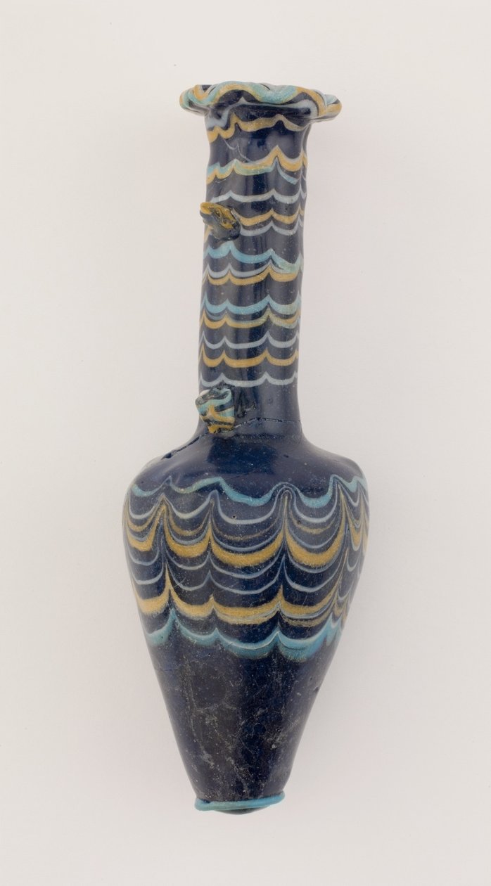 बोतल, न्यू किंगडम, c.1425-1362 ईसा पूर्व (ग्लास) द्वारा मिस्र का 18वां राजवंश Dy