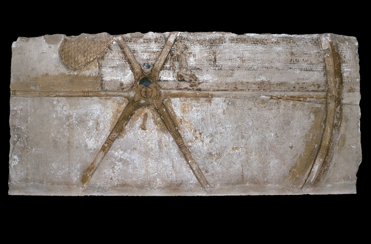 1353-35 ईसा पूर्व (चूना पत्थर) के चित्रण के साथ नक्काशीदार और चित्रित चूना पत्थर ब्लॉक द्वारा मिस्र का 18वां राजवंश Dy