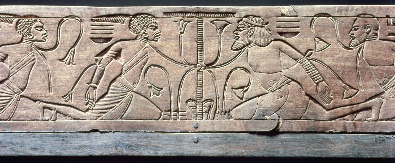 तूतनखामुन के औपचारिक चरणों से विस्तार (c.1370-52 ईसा पूर्व) न्यू किंगडम (लकड़ी) द्वारा मिस्र का 18वां राजवंश Dy
