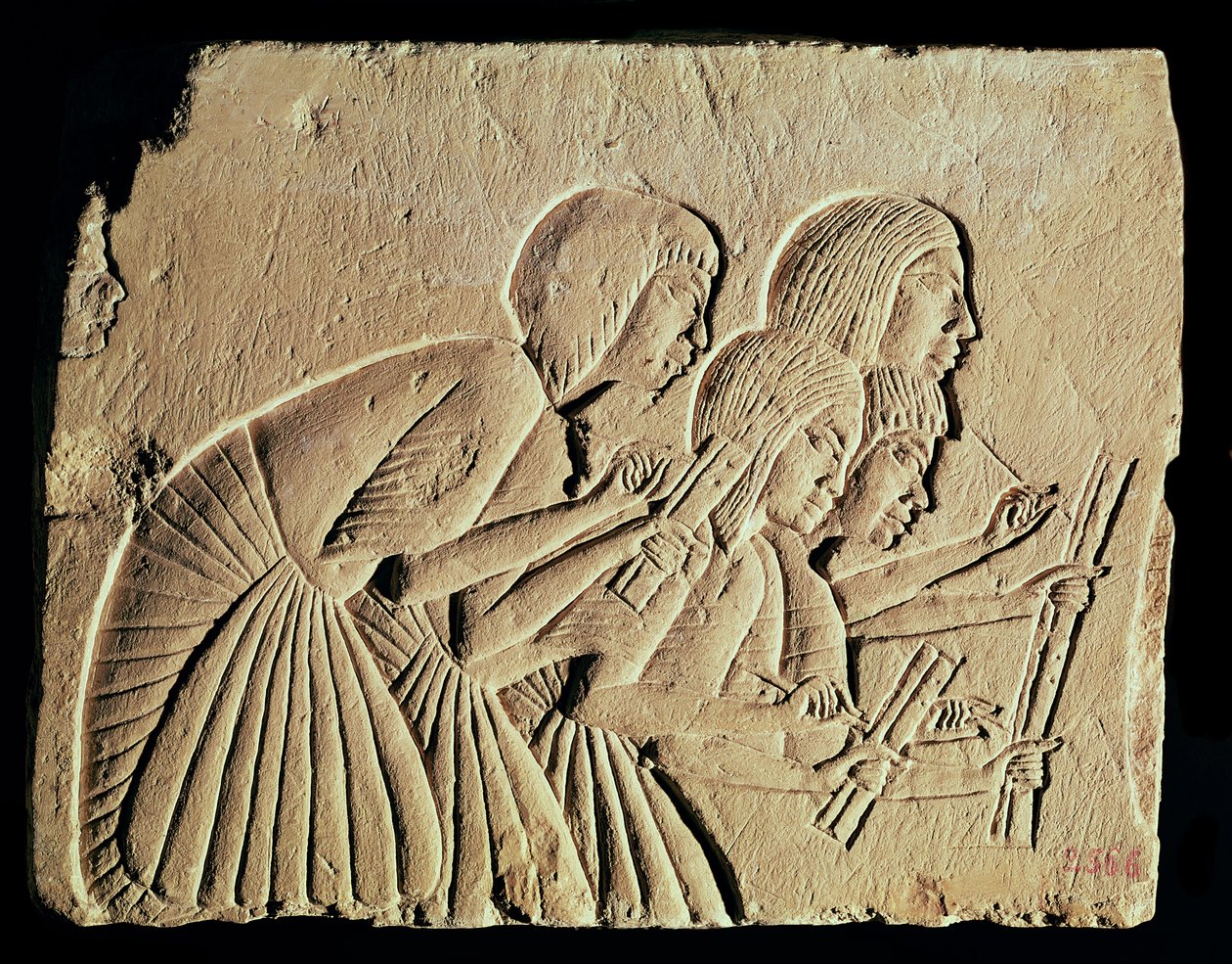 काम पर चार स्क्रिबल्स का चित्रण, न्यू किंगडम, c.1400 ई.पू. द्वारा मिस्र का 18वां राजवंश Dy